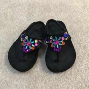 Easy On Elastic Strap Stride Rite Sandal Jewel toe area Size 4, Dress and Hat